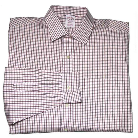 $92 Brooks Brothers Dress Shirt Supima Cotton Madison Relaxed Check Size 16 X 34 - Picture 1 of 2